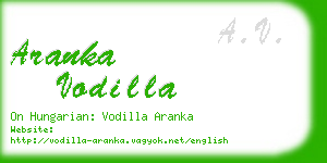 aranka vodilla business card